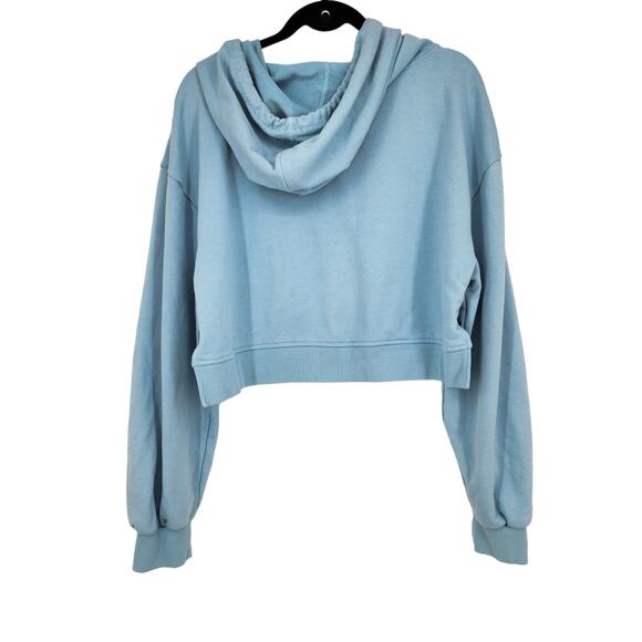 For Love and Lemons VS Baby Blue Cropped Oversized Hoodie Sweatshirt Size XL - Picture 3 of 8
